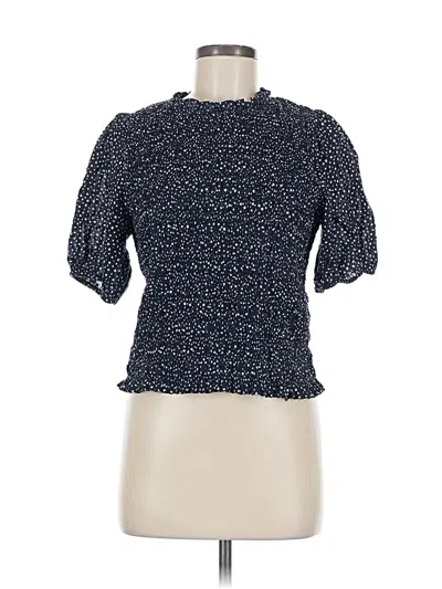 Pre-owned Jcrew Short Sleeve Blouse In Blue