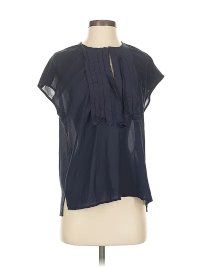 Pre-owned Jcrew Short Sleeve Blouse In Blue
