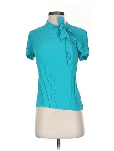 Pre-owned Jcrew Short Sleeve Blouse In Blue