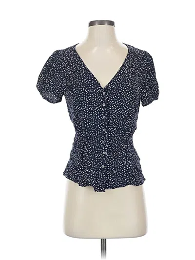 Pre-owned Jcrew Short Sleeve Blouse In Blue