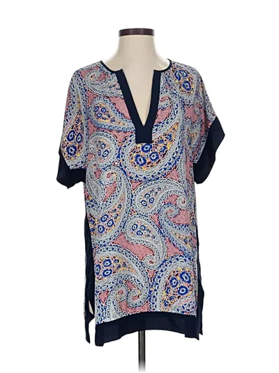 Pre-owned Jcrew Short Sleeve Blouse In Blue