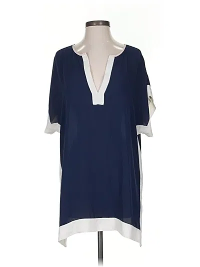 Pre-owned Jcrew Short Sleeve Blouse In Blue