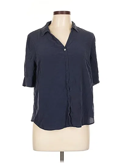 Pre-owned Jcrew Short Sleeve Blouse In Blue