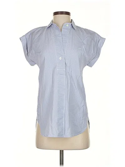Pre-owned Jcrew Short Sleeve Blouse In Blue
