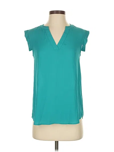 Pre-owned Jcrew Short Sleeve Blouse In Blue
