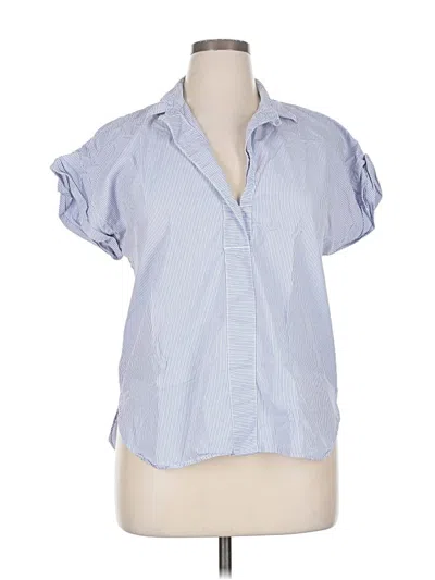 Pre-owned Jcrew Short Sleeve Blouse In Blue
