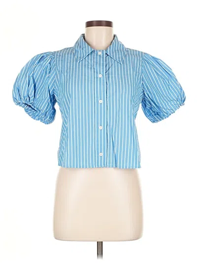 Pre-owned Jcrew Short Sleeve Blouse In Blue