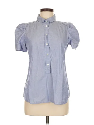 Pre-owned Jcrew Short Sleeve Blouse In Blue