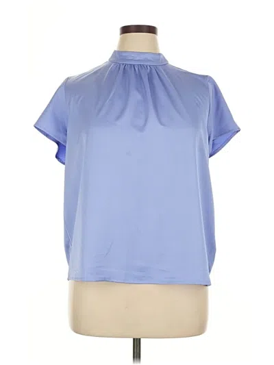 Pre-owned Jcrew Short Sleeve Blouse In Blue