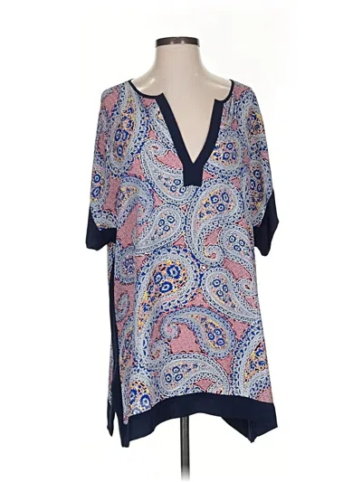 Pre-owned Jcrew Short Sleeve Blouse In Blue