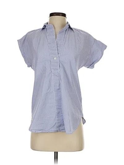 Pre-owned Jcrew Short Sleeve Blouse In Blue