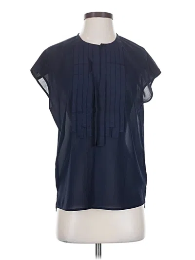 Pre-owned Jcrew Short Sleeve Blouse In Blue