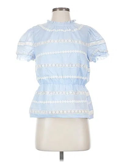 Pre-owned Jcrew Short Sleeve Blouse In Blue