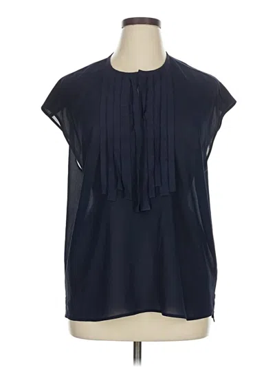 Pre-owned Jcrew Short Sleeve Blouse In Blue