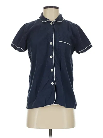 Pre-owned Jcrew Short Sleeve Blouse In Blue