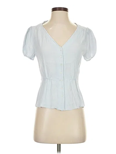 Pre-owned Jcrew Short Sleeve Blouse In Blue