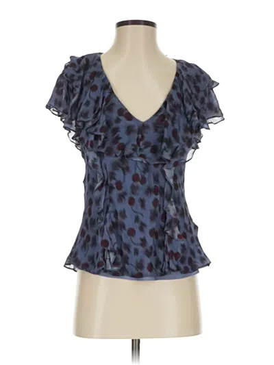 Pre-owned Jcrew Short Sleeve Blouse In Blue