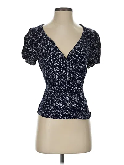 Pre-owned Jcrew Short Sleeve Blouse In Blue