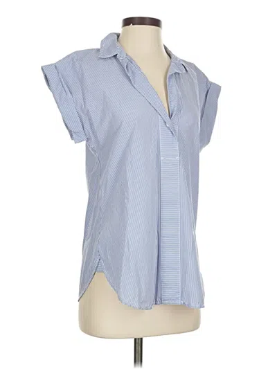 Pre-owned Jcrew Short Sleeve Blouse In Blue