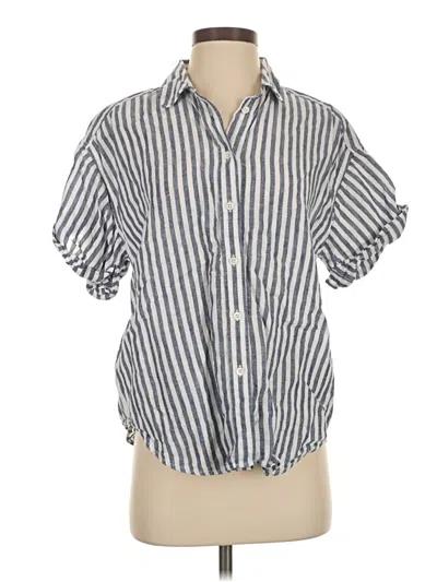 Pre-owned Jcrew Short Sleeve Blouse In Blue