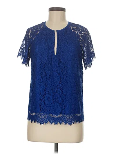 Pre-owned Jcrew Short Sleeve Blouse In Blue