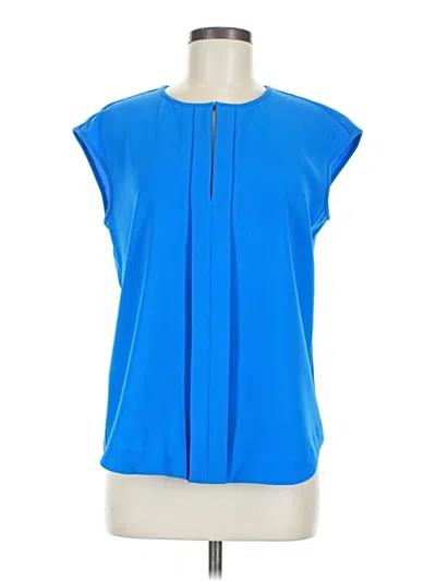 Pre-owned Jcrew Short Sleeve Blouse In Blue