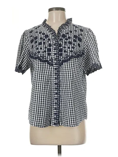 Pre-owned Jcrew Short Sleeve Blouse In Blue