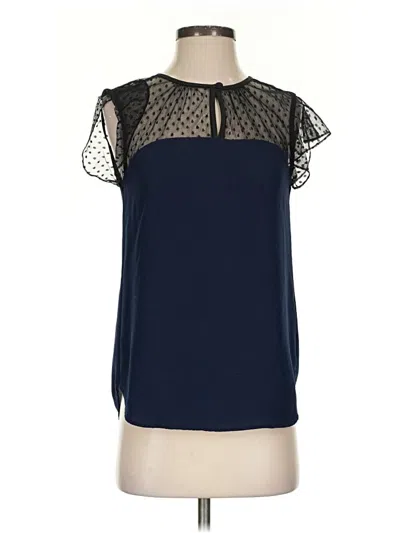 Pre-owned Jcrew Short Sleeve Blouse In Blue