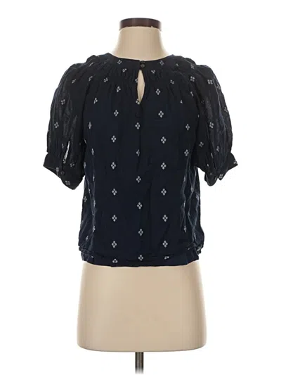 Pre-owned Jcrew Short Sleeve Blouse In Blue
