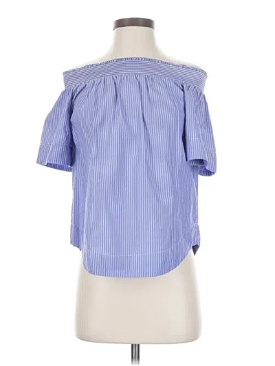Pre-owned Jcrew Short Sleeve Blouse In Blue