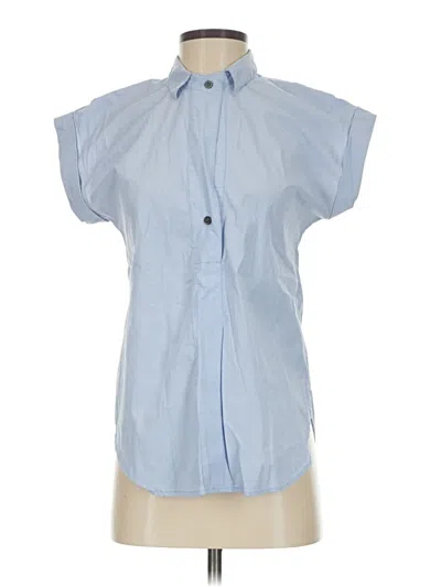 Pre-owned Jcrew Short Sleeve Blouse In Blue