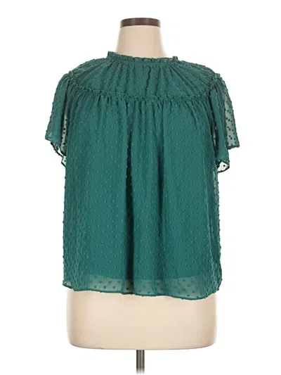 Pre-owned Jcrew Short Sleeve Blouse In Blue