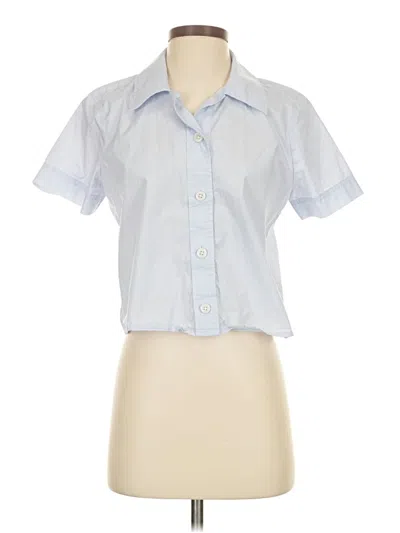 Pre-owned Jcrew Short Sleeve Blouse In Blue