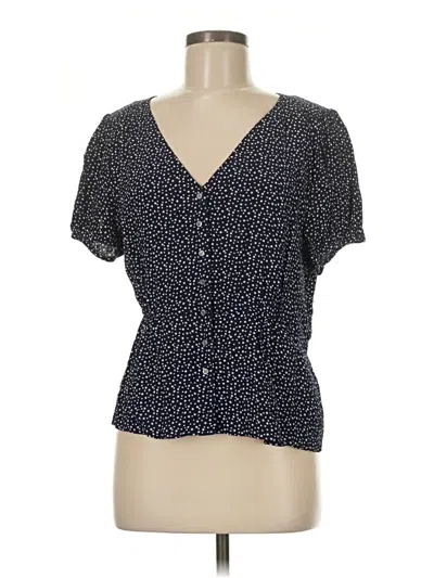 Pre-owned Jcrew Short Sleeve Blouse In Blue