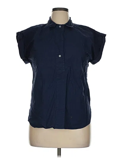 Pre-owned Jcrew Short Sleeve Blouse In Blue