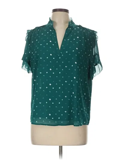 Pre-owned Jcrew Short Sleeve Blouse In Blue