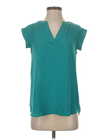 Pre-owned Jcrew Short Sleeve Blouse In Blue