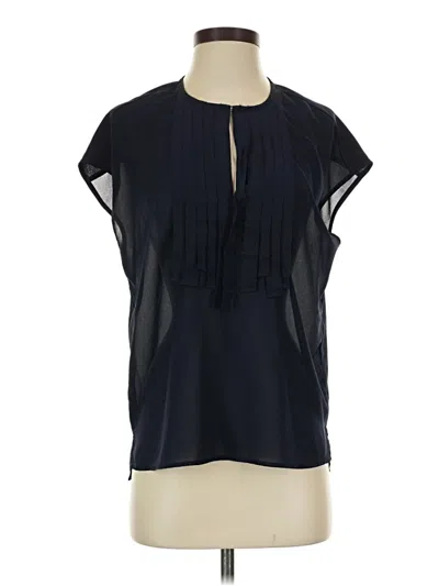Pre-owned Jcrew Short Sleeve Blouse In Blue