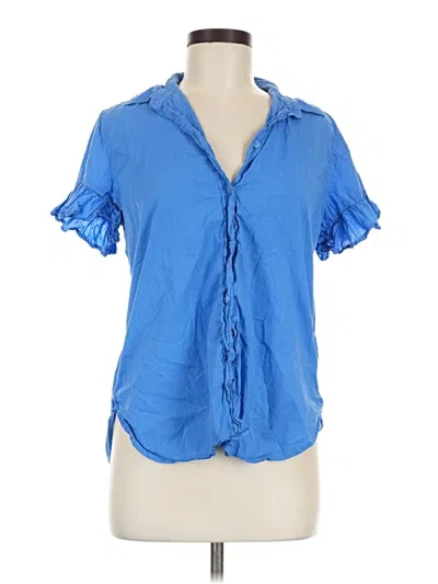 Pre-owned Jcrew Short Sleeve Blouse In Blue