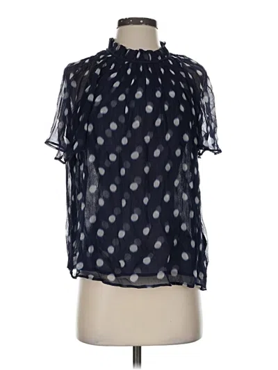 Pre-owned Jcrew Short Sleeve Blouse In Blue