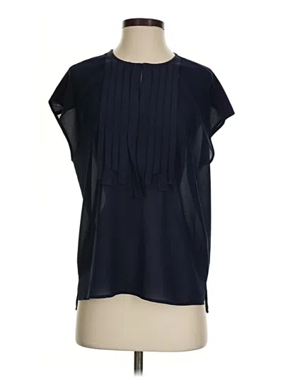 Pre-owned Jcrew Short Sleeve Blouse In Blue