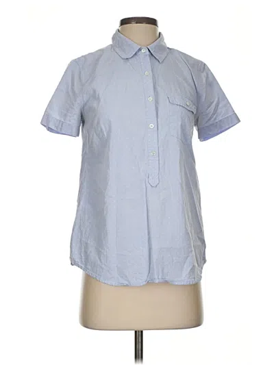 Pre-owned Jcrew Short Sleeve Blouse In Blue