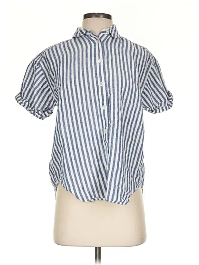 Pre-owned Jcrew Short Sleeve Blouse In Blue