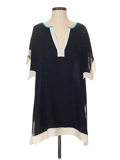 Pre-owned Jcrew Short Sleeve Blouse In Blue