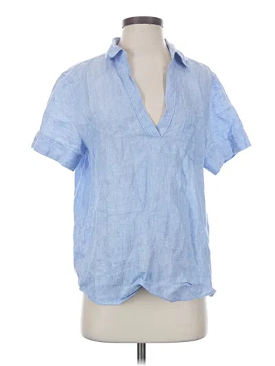 Pre-owned Jcrew Short Sleeve Blouse In Blue