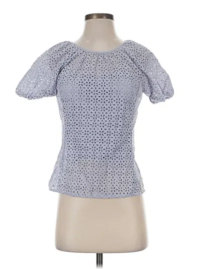 Pre-owned Jcrew Short Sleeve Blouse In Blue