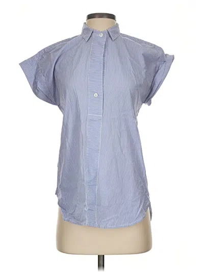 Pre-owned Jcrew Short Sleeve Blouse In Blue