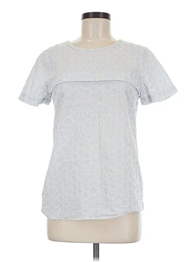 Pre-owned Jcrew Short Sleeve Blouse In Blue