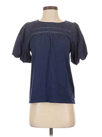 Pre-owned Jcrew Short Sleeve Blouse In Blue