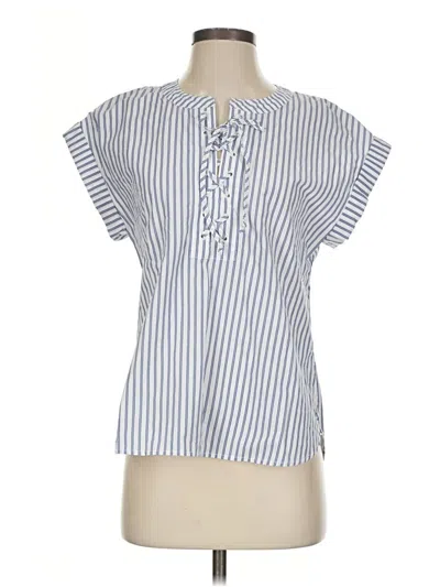 Pre-owned Jcrew Short Sleeve Blouse In Blue